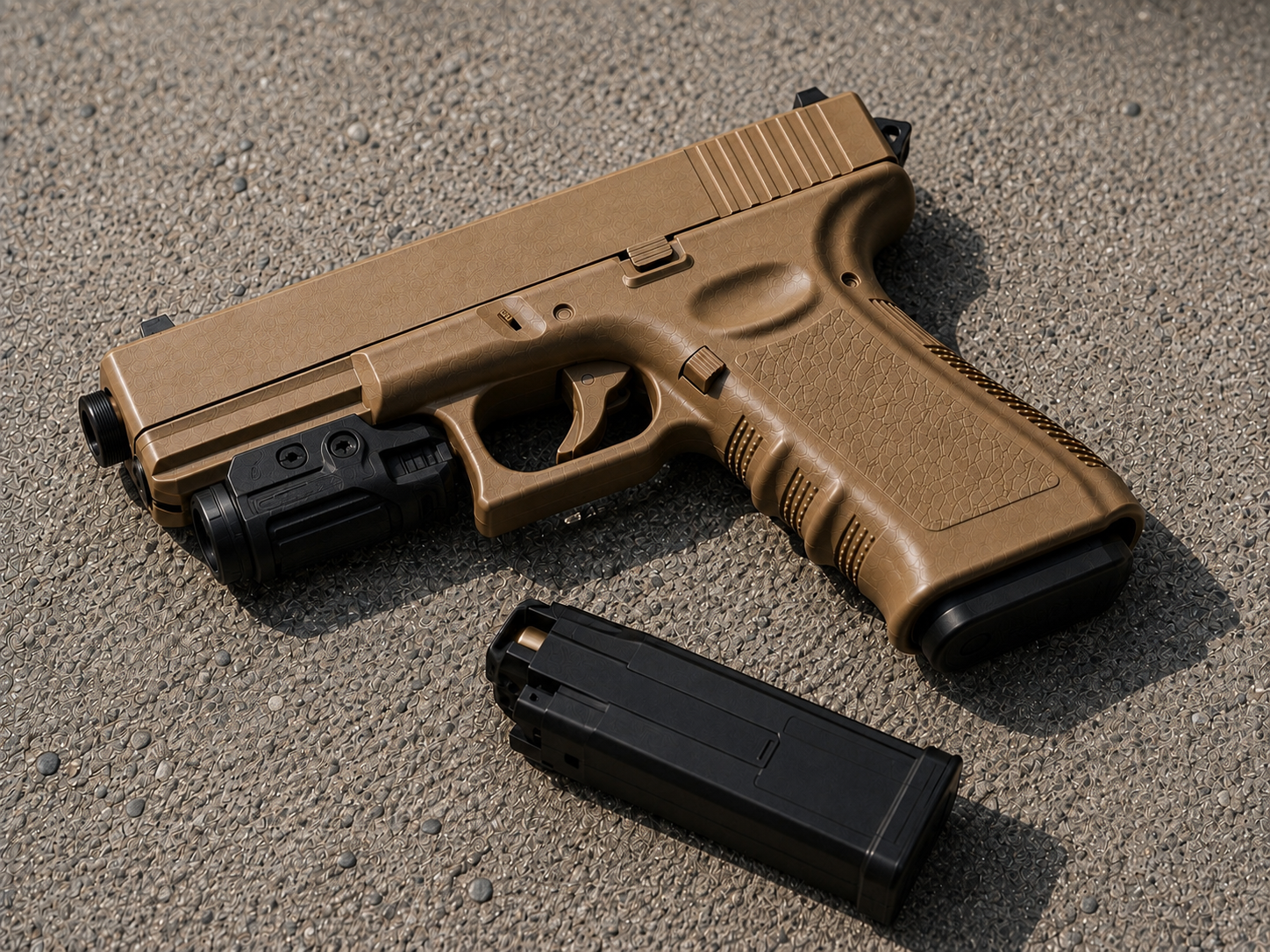 Arsenal Tan Glock 18 w/ extended mag